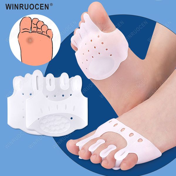 Pièces de chaussures Accessoires Coussinets métatarsiens en silicone Séparateur d'orteils Soulagement de la douleur Ortics de pied Semelles de massage Avant-pied Valgus Correcteur Outil de soins 230821