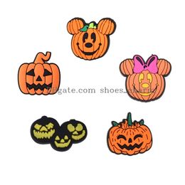 Piezas de zapatos Accesorios Skl Pumpkin Clog Decoración Encantos Halloween Horror para niños, niños y niñas Adt Mujeres Hombres Favor de fiesta Regalos Gota Ammbx