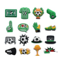 Schoen Onderdelen Accessoires Voetbal Croc Charms Sport Jibitz Charm Decoratie Gesp Klomp Pins Drop Delivery Schoenen Dhkx4