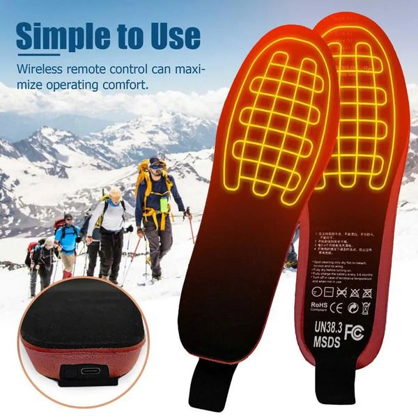 Piezas de zapatos Accesorios Suela Calefacción eléctrica Termostato Control remoto Reposapiés Carga USB Calentador de pies Plantilla Esquí Ciclismo Plantilla de protección contra el frío 231019