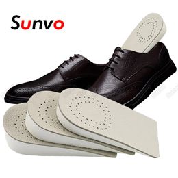 Pièces de chaussures Accessoires Sunvo Semelles intérieures invisibles à hauteur accrue pour hommes Inserts de chaussures d'ascenseur Semelle intérieure rehaussante en cuir à moitié respirante Coussinet de talon 230826