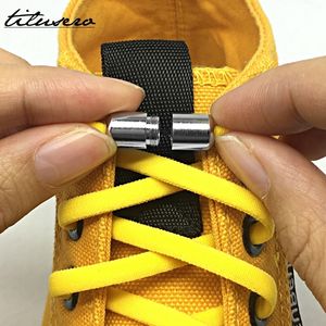 Schoenonderdelen Accessoires Derde versie Elastic No Tie Shoelaces Metalen Lock Laces For Kids Adult Sneakers Quick Semicircle Shoestrings F089 230817