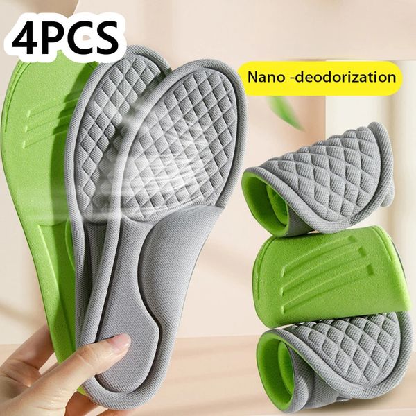 Pièces de chaussures Accessoires Semelles orthopédiques en mousse à mémoire de forme unisexe Semelle intérieure désodorisante pour chaussures de sport absorbe la sueur antibactérienne douce 231025