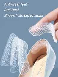 Schoenonderdelen Accessoires Upgrade Siliconenhielstickers Hakken Grips voor vrouwelijke mannen Anti slip kussens Niet -slip Inserts Pads Foot Care Protector 230812
