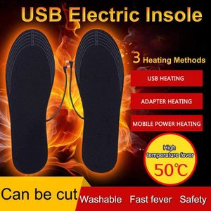 Pièces de chaussures Accessoires USB Semelle intérieure de chaussure chauffante électrique Hiver Chaud Femmes Coussin de pied Lavable Thermique Hommes Tapis de botte Unisexe Semelles de chaussures chauffantes WJ085 230505