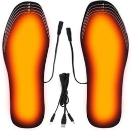 Pièces de chaussures Accessoires Semelles chauffantes USB Coussin chauffant électrique pour pieds Tapis de chaussette chauffant pour sports d'hiver en plein air Semelle chauffante chaude 231216