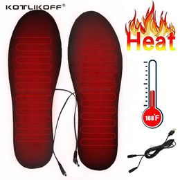 Schoenonderdelen Accessoires USB Verwarmde inlegzolen Elektrische voet opwarming Kussen Voeten Warme Sok Mat Elektrisch verwarmbaar Wasbare Winter Thermal 221125