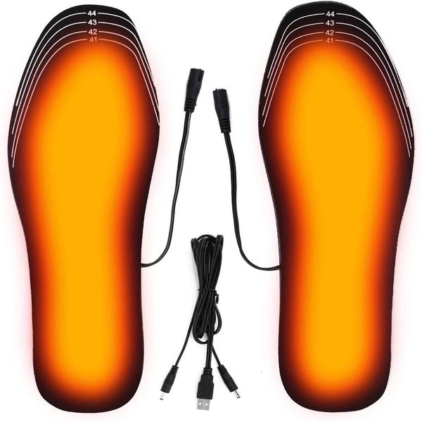 Accesorios de piezas de zapatos Plantillas calentadas por USB Almohadilla eléctrica para calentar los pies Calentador de pies Calcetín Estera Invierno Deportes al aire libre Plantilla calefactora Cálida 230926