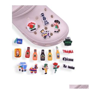 Pièces de chaussures Accessoires En Gros 100 Pcs / Lot Personnalisé Style Mexicain Pvc Charmes Shoecharms Boucle En Caoutchouc Souple Jibbitz Pour La Série C Randomlydh0Ig