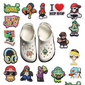 Accesorios de piezas de zapatos al por mayor 100 unids PVC Moda Hip Hop Hombre Charms Adt Decoraciones para pulsera Hebilla Zueco Regalo de vacaciones D DH4BS