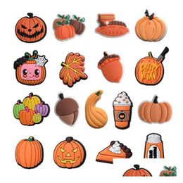 Pièces de chaussures Accessoires en gros Hallowmas PVC Charms décorations Skl Pumpkin Halloween Clog For Kids Drop Living Shoes Dho2l