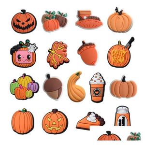 Pièces de chaussures Accessoires Vente en gros Hallowmas PVC Charmes de chaussures Décorations Skl Citrouille Halloween Sabot pour enfants Livraison directe Chaussures Acces Dhsxy