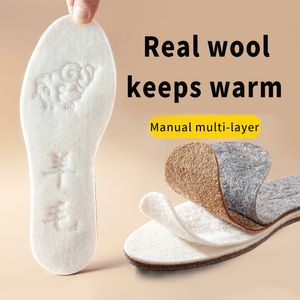 Acessórios de peças de sapato Palmilhas quentes de inverno para sapatos homens mulheres lã engrossar almofadas macias respirável pele amigável algodão caxemira manter palmilha 230830