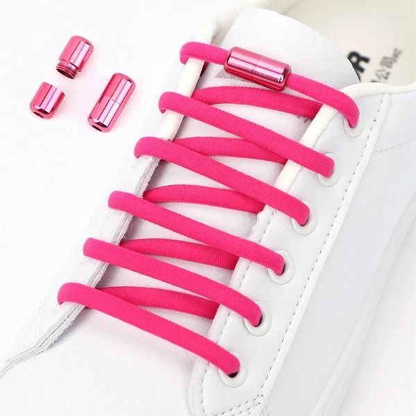 Pièces de chaussures Lock de verrouillage en aluminium SHOELACES sans liens Lacets élastiques sneaker pour hommes Femmes Sport chaussures rapides demi-cercle Shoelace Lazy Lace