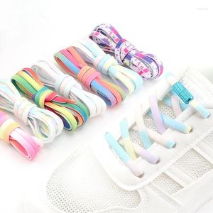 Pièces de chaussures Colorful Shoelaces Round Metal Lock Lacets Elastic sans liens Fashion Pruisible chaussures paresseuses Accessoires