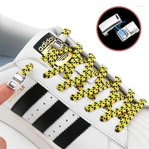 Pièces de chaussures Lacets élastiques Lock métal magnétique Lozy Shoelaces Flat Easy Installation pour enlever sans cravate Shoelace Unisexe 1pair