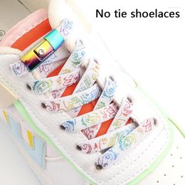 Parties de chaussures lacets élastiques baskets colorés de serrure de presse lourds sans liens enfants adultes plate