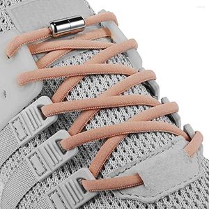 Pièces de chaussures élastiques sans cravates lacets de verrouillage métallique ronds pour enfants et baskets adultes