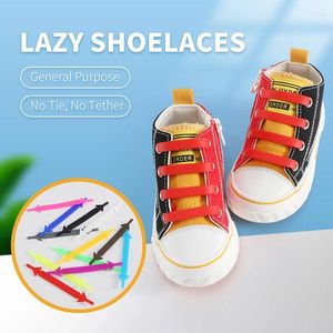 Pièces de chaussures Kids Shoelaces en silicone élastique pour chaussures Creative Shoelace pas de lie lacets Laçage Système Rubber