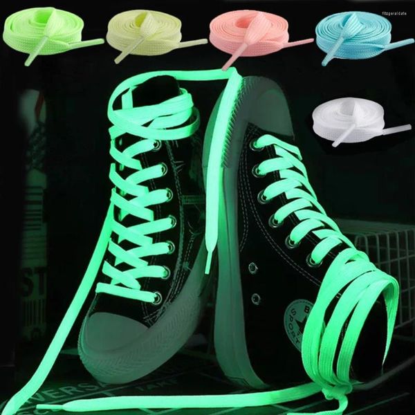 Pièces de chaussures Shoelaces Luminal pour chaussures toile Sports plats Shoelace Glow in the Dark Night Night Fluorescent Sneaker Sweet de 120 cm Longueur