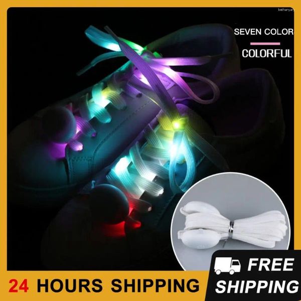 Pièces de chaussures Shoelaces Luminal Lace Sport Lacets Glow Brands Round Flash Light pas de cravate accessoires paresseux