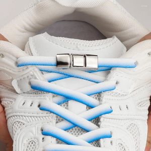 Pièces de chaussures Pas de listes Lacets Gradient Color Elastic Flat Sneakers Appuyez sur Lock Lock Shoelaces sans liens pour les enfants Chargon