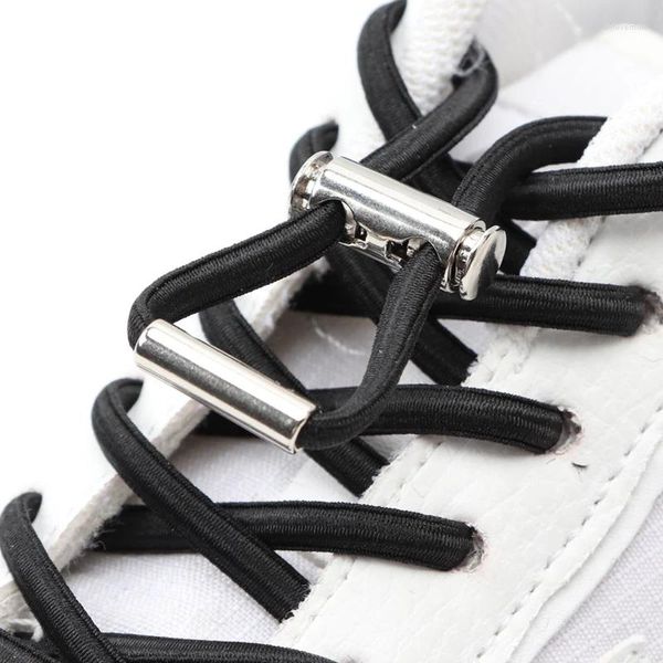Pièces de chaussures Pas de listes Laces Spring Metal Lock Elastic pour les baskets Puin rapidement et enlève les accessoires de lacets paresseux