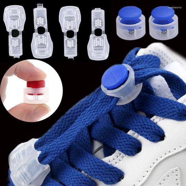 Pièces de chaussures Boucle de printemps en plastique sans cravate lacets pour enfants adultes Sneaker Shoelaces Elastic Stretching Lock Lazy Lace Dentelle Accessoires