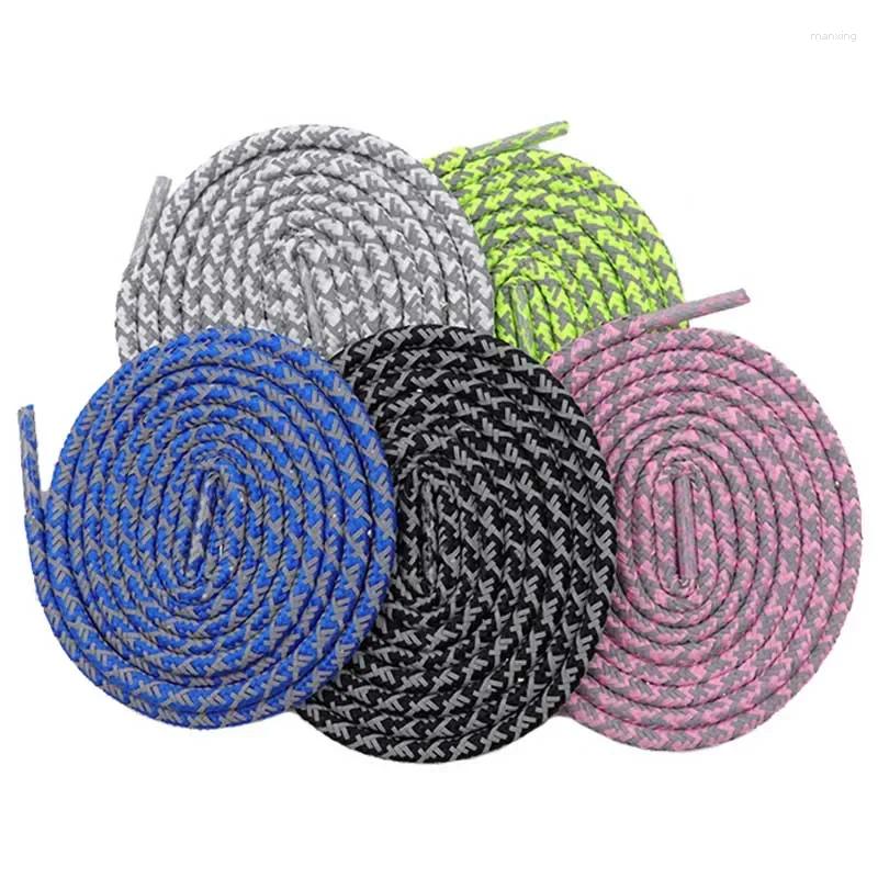 Shoe Parts Private Label 5MM Round Accessories Reflective Running Shoecord Sport Hat Ropes 5Colors Polyester Laces Men Women Sneaker