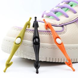 Pièces de chaussures Shoelaces en silicone pour baskets Elastic Expand Shoelace No Tie Laces Kids Adult Tieless Rubber Caf roestrings 12 PC / SET