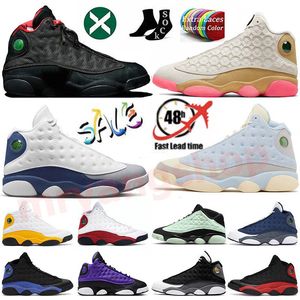 Con caja 13 Zapatillas de baloncesto de trigo mujer hombre 13s Lobo blanco Gris Gato negro Wallace Definiendo momentos Hyper Royal History of Flight Houndstooth CNY Zapatillas de deporte