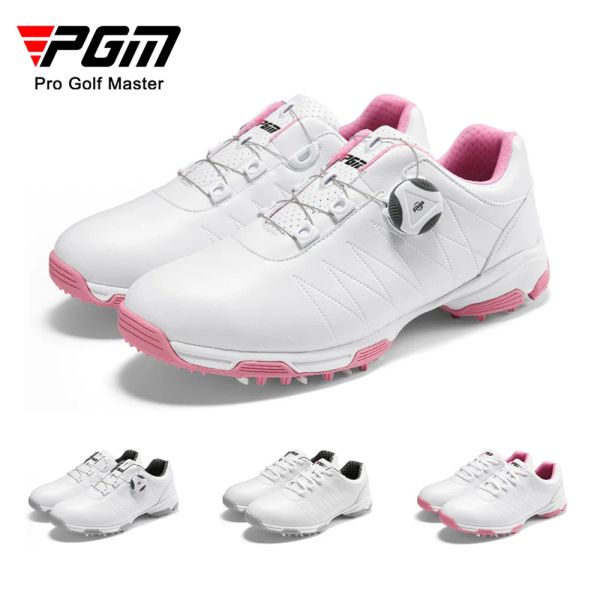 Zapato PGM, zapatos de Golf para mujer, zapatillas ligeras impermeables con perilla y cordones, zapatillas deportivas transpirables antideslizantes para mujer XZ082 nuevo