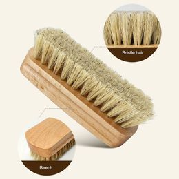 Chaussure de brosse de brosse en cuir en cuir doux outil de polissage doux Brosse de nettoyage noisette en cuir