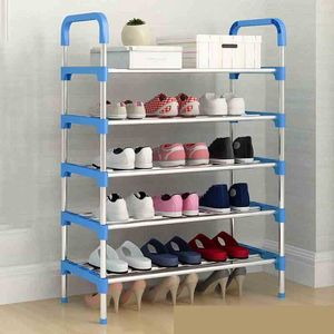 Schoenenrek Organizer Aluminium Metalen Staande Schoenenrek DIY Schoenen Opslag Plank Home Organizer Accessoires 210609