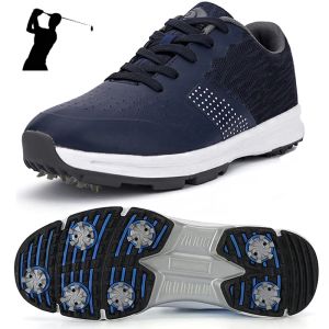 Zapatos de Golf impermeables para hombre, zapatillas deportivas de entrenamiento deportivas de Golf al aire libre sin clavos, zapatillas de Golf clásicas para hombre, talla grande 13 14