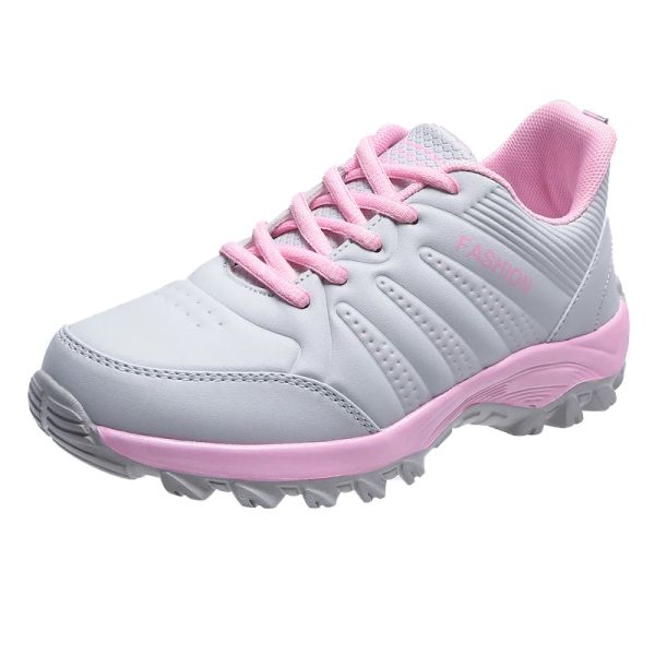 Chaussures de chaussures sport chaussures de golf en cuir extérieur femelle flal marche de marche baskets de mode noire violet femme golf entraîneur grand taille