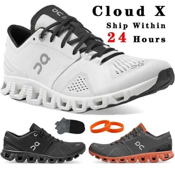 Chaussures 0n Cloud X Men Black White Femmes Rust Red Designer Sneakers Swiss Engineering Cloudtec Breathable Mens Womens Sports Trainers Taille 3645 Black Cat 4S