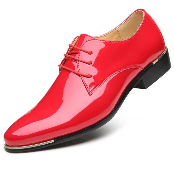 Chaussures 2023 Classic Men Luxury Luxury Business Chaussures Derby Gentleman Honorable Oxford Mens Chaussures Red White Men Party Chaussures For