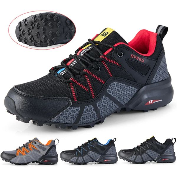 Chaussures 2023 Nouvelles chaussures de randonnée Men Mesh Breatchable Randable Chaussures Chaussures de voyage Woodland Crosscountry Chaussures Sports de vélo de montagne