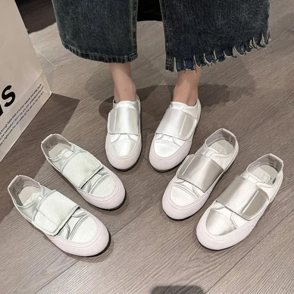 Zapatos 2023 nuevos zapatos blancos satinados zapatos planos para mujeres zapatos casuales zapatos para mujeres Zapatillas de deporte Zapatos Mujer