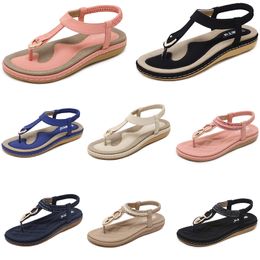 Zapatos 2024 Sandalias para mujeres Tacones de verano bajo superficie de malla leisure Mom negro Blanco gran tamaño 35-42 J24 GA 77