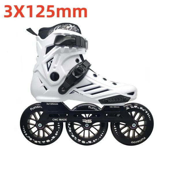 Chaussures 3 * 125 mm Big Wheel Inline Skates for Downhill Street Road Fast Speed Roller Skating 3 Roues 125 mm Adults Rolling Sneakers 3544