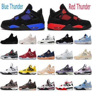 chaussures 4s Rouge et Bleu Thunder Jumpman 4 Femmes Hommes Chaussures de basket-ball Université Rose Militaire Noir Toile Columbia Blanc Oreo Sail Jumpman 4 Aj4s Chaussures de basket-ball J4