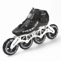 Schoenen 4x90 4x100 4x110 Knop Inline Snelheid Skates 4 Wheels Shoes For Track Street Road Carbon Fiber Boot Race Patines Button Beroep