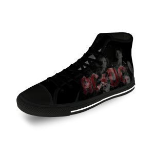 Chaussures AC Band Rock Pop Metal Music Lightweight Tissu 3D Impression drôle Fashion High Top Toile Chaussures Men Femmes Casual Breathable Sneakers