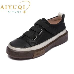 shoes Aiyuqi chaussures vulcanisées pour femmes plates nouvelles baskets en cuir véritable pour femmes rétro grande taille 42 43 chaussures d'étudiant de fille de mode