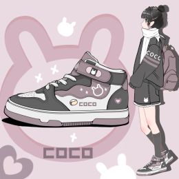 Chaussures Amy et Michael Lovely Girls Étudiants Sneakers décontractés High Top Sports Tennis Chaussures Femme Vulcanize Chaussures Femme Flat Trainers