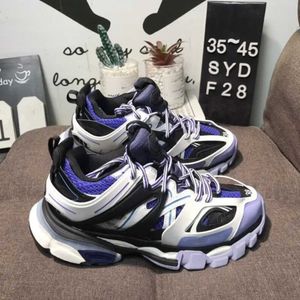 Chaussures et baskets Luxury Designer Track Man épais blanc noir noir net nylon imprimé en cuir triple s ceinture katian 3.0