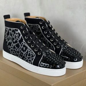 Chaussures automne plus taille de luxe concepteur noir haut haut haut de baskets rouges chaussures semelles masculines chaussures personnalisées de haute qualité