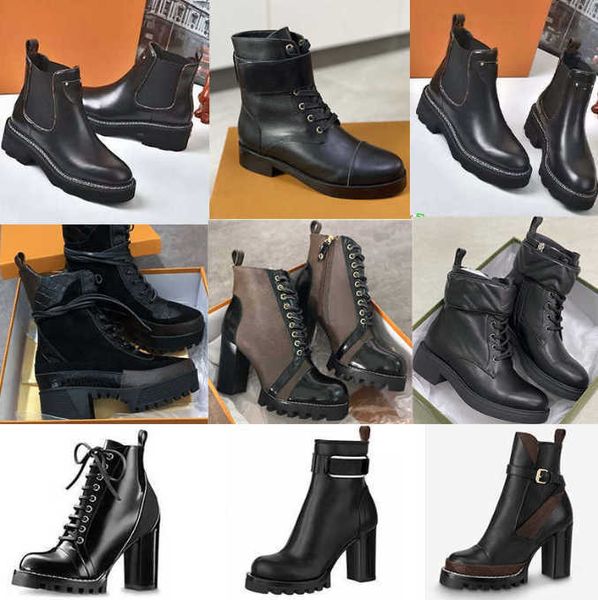 Chaussures Automne Hiver Concepteur grossier Martin Desert High Heels Ankle Vintage Print Jacquard Textile Platform Boot NO013